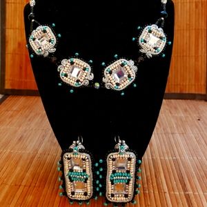 "Luminaria" Handmade necklace and earring set